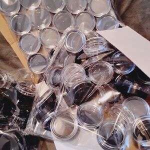 Clear and Black Plastic Mini Containers